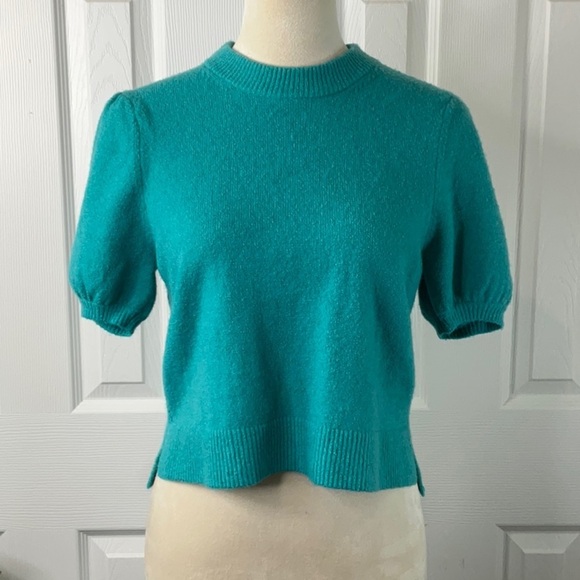 FRENCH CONNECTION Vhari Ribbed Short
Sleeve Sweater Size S - Picture 6 of 11